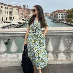 ZARA the pear print belted dress!
